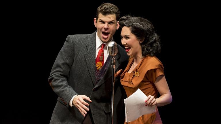 Will Burton and Kimberly Immanuel in “Holiday Inn” at the Marriott Theatre. (Courtesy of Liz Lauren)