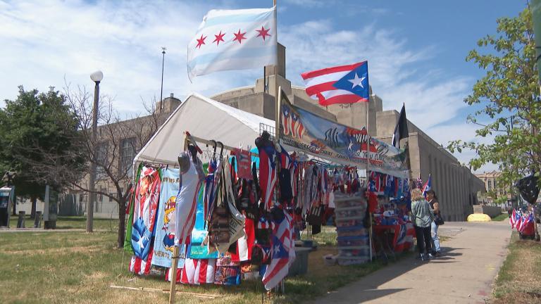 Preparations are underway for the Puerto Rican Festival in Humboldt Park. (WTTW News)
