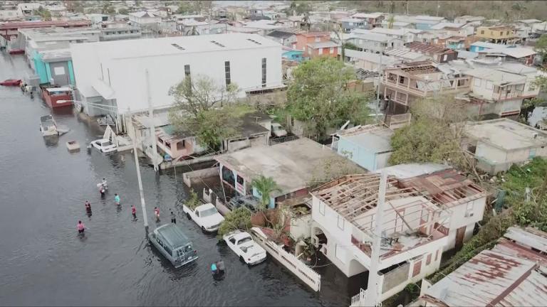 The aftermath of Hurricane Maria, which hit Puerto Rico in September 2017. (WTTW News via CNN)