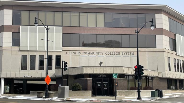 The Illinois Community College System headquarters is pictured in downtown Springfield. (Andrew Campbell / Capitol News Illinois)