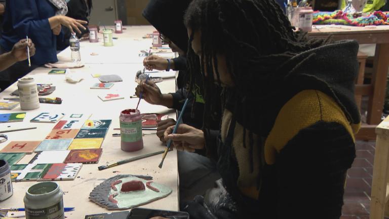 The Inner-City Muslim Action Network art studio in Chicago Lawn. (WTTW News)