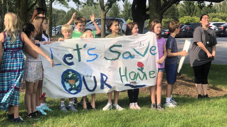 School’s back in session, and Illinois Green Alliance is kicking off the third cycle of the Illinois Green Schools Project. This year’s theme is “Path to Zero,” referring to the goal of net zero carbon emissions. (Credit: Tracy Gordon)