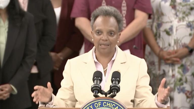 Mayor Lori Lightfoot Lightfoot discusses mental health care at an event at Access Community Health Network in Back of the Yards. (Chicago Mayor's Office)