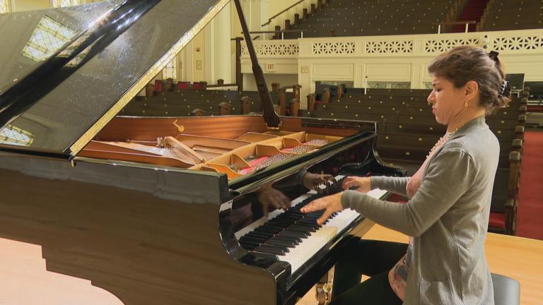 Pianist Inna Faliks performs at the Music Institute of Chicago, where her mother was a faculty member. (WTTW News)
