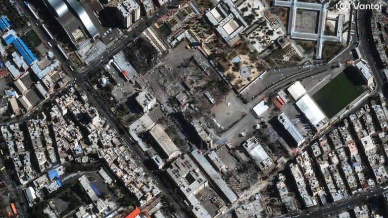 This satellite image provided by Vantor shows the Islamic Revolutionary Court after airstrikes, in Tehran, Iran, Tuesday, March 3, 2026. (Satellite image ©2026 Vantor via AP)