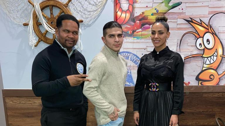 Aurora Mayor Richard Irvin, Nikolas Rodriguez, and Laura Ayala-Clarke on the night Rodriguez says they first met.
