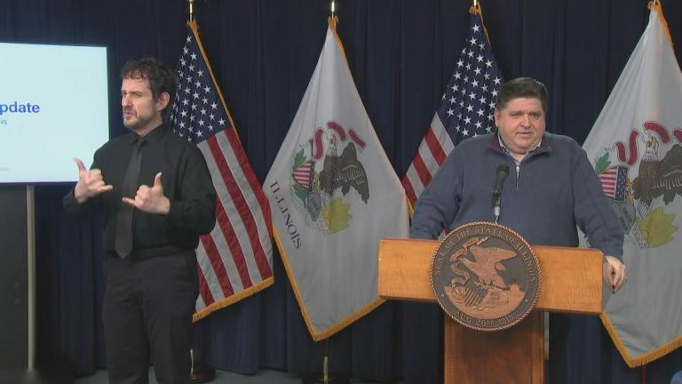 J.B. Pritzker talks Monday, Dec. 14, 2020 during the state’s daily COVID-19 briefing. (WTTW News) J.B. Pritzker talks Monday, Dec. 14, 2020 during the state’s daily COVID-19 briefing. (WTTW News)