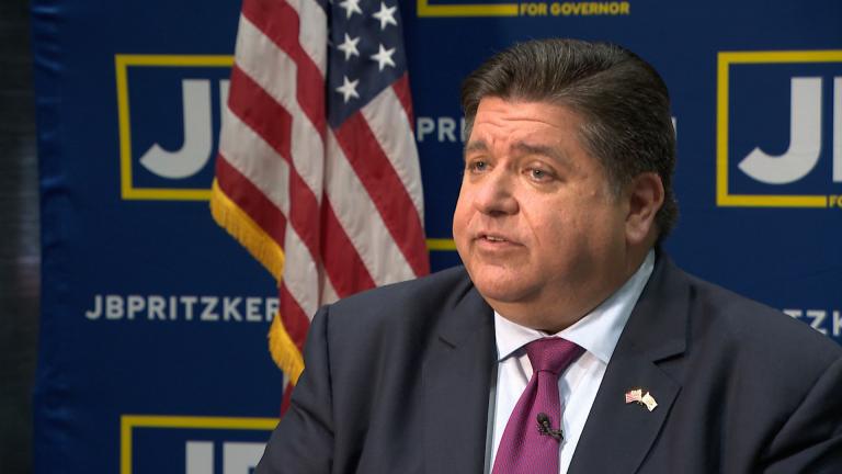 Gov. J.B. Pritzker sits down for an interview with Paris Schutz on July 20, 2021. (WTTW News)