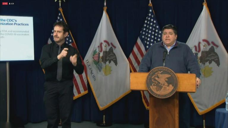 Gov. J.B. Pritzker speaks Friday, Dec. 4, 2020 about the state’s coronavirus vaccine distribution plan. (WTTW News)