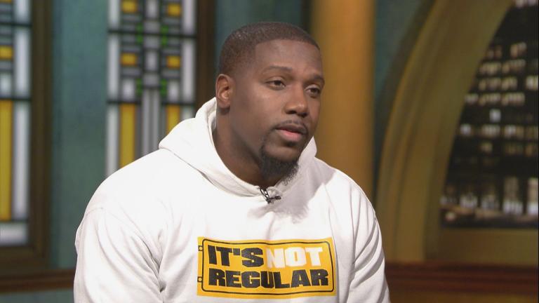 Community organizer Jahmal Cole appears on “Chicago Tonight” on Wednesday, Jan. 15, 2020. (WTTW News)