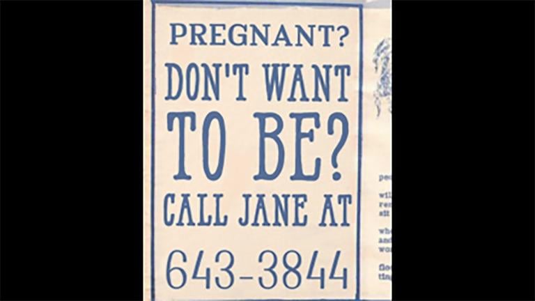 An advertisement from the underground Jane Movement of the 1960s and 1970s for people seeking an abortion. 