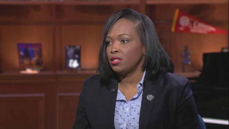 Janice Jackson appears on “Chicago Tonight” on Sept. 5, 2019.