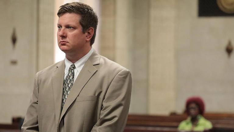 Chicago police Officer Jason Van Dyke listens to court arguments during a hearing Tuesday, July 31, 2018 at the Leighton Criminal Court Building in Chicago. Van Dyke is charged with first-degree murder in the shooting death of Laquan McDonald. (Antonio Perez / Chicago Tribune / Pool) Chicago police Officer Jason Van Dyke listens to court arguments during a hearing Tuesday, July 31, 2018 at the Leighton Criminal Court Building in Chicago. Van Dyke is charged with first-degree murder in the shooting death of Laquan McDonald. (Antonio Perez / Chicago Tribune / Pool)