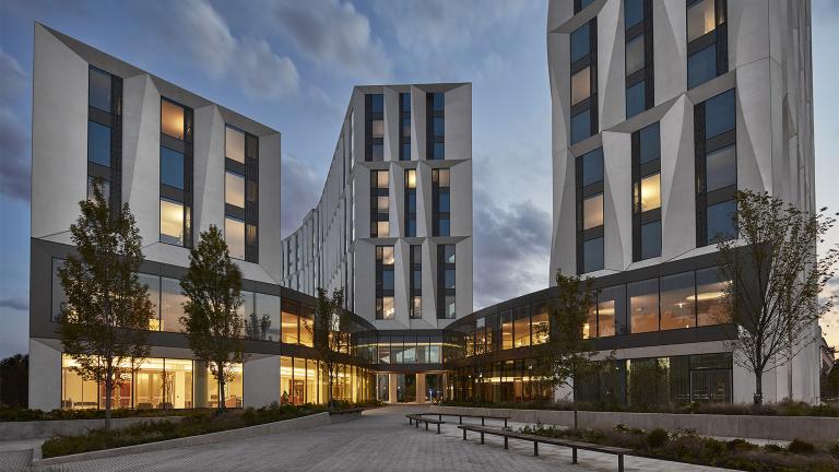 The University of Chicago’s Campus North Residential Commons and Frank and Laura Baker Dining Commons. (Tom Harris Photography / University of Chicago)