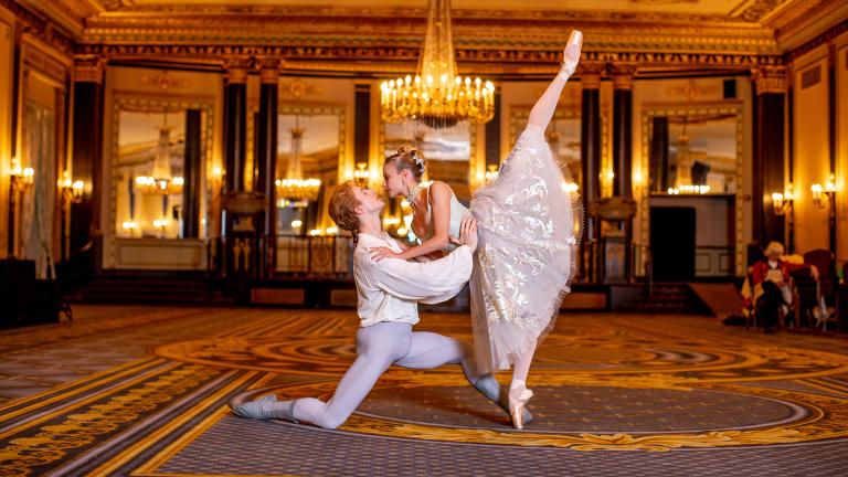 Joffrey Ballet artists Stefan Goncalvez and Brooke Linford. (Photo by Cheryl Mann)