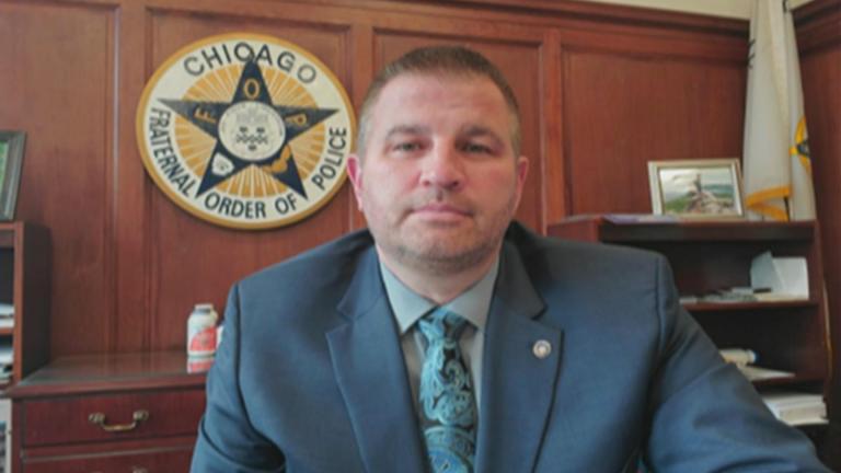 Fraternal Order of Police Lodge 7 President John Catanzara appears on “Chicago Tonight” via Zoom on Thursday, May 14, 2020. (WTTW News)