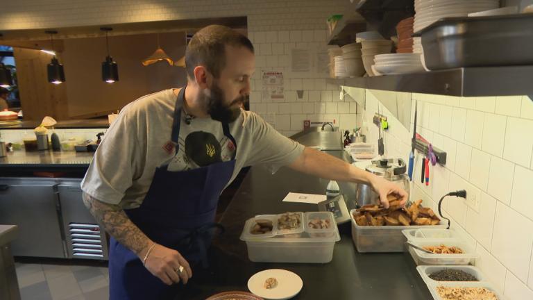 Chef Johnny Clark created a menu inspired by his Ukrainian heritage at his restaurant Wherewithall. (WTTW News)