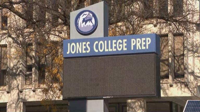 Jones College Prep High School is pictured on Nov. 7, 2022. (WTTW News)