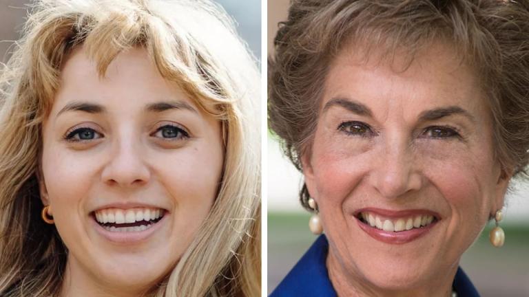 Kat Abughazaleh and Jan Schakowsky. (Provided)