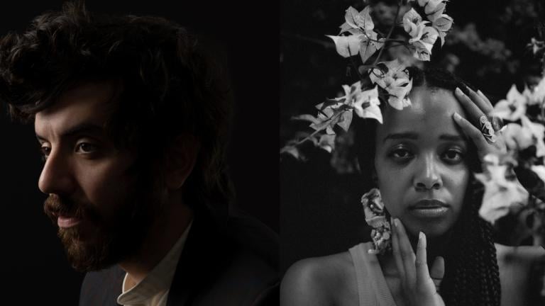 Kaveh Akbar (left) and Jamila Woods (right) will appear on the SongWriter Podcast. (Provided)