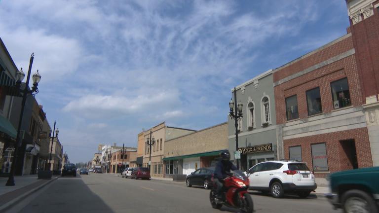 A scene from downtown Kenosha, Wisconsin, on Tuesday, April 7, 2020. (WTTW News)