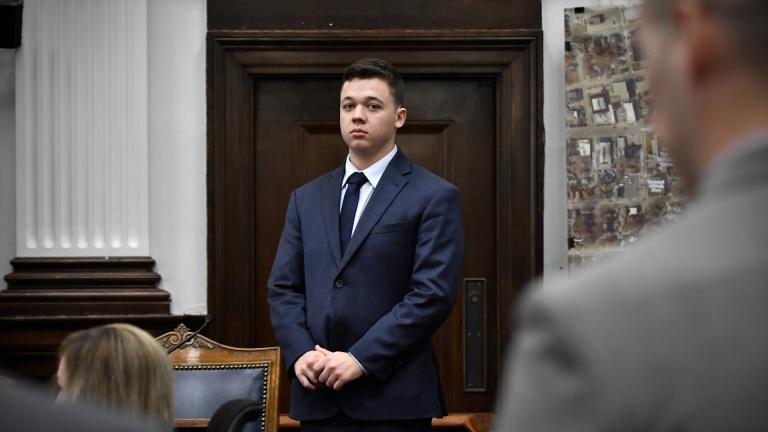 Kyle Rittenhouse waits for the jury to enter the room to continue testifying during his trial at the Kenosha County Courthouse in Kenosha, Wis., on Wednesday, Nov. 10, 2021. (Sean Krajacic / The Kenosha News via AP, Pool)