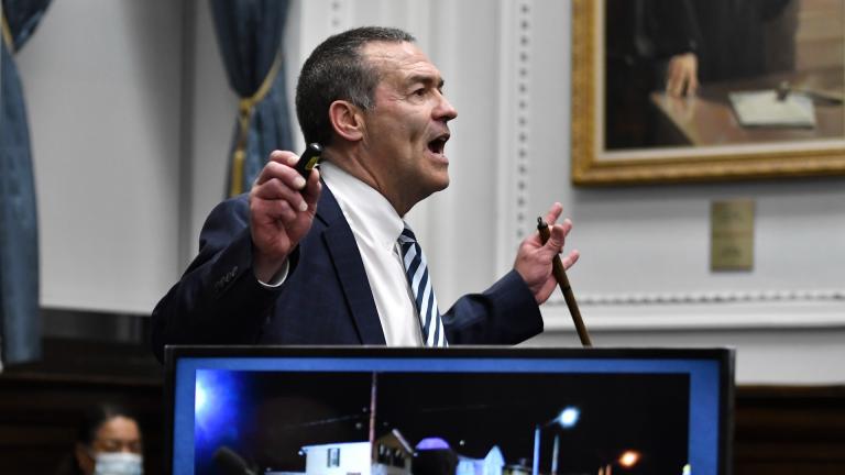 Mark Richards, Kyle Rittenhouse's lead attorney, gives his closing argument during Rittenhouse's trial at the Kenosha County Courthouse in Kenosha, Wis., on Nov. 15, 2021. (Sean Krajacic / The Kenosha News via AP, Pool, File)