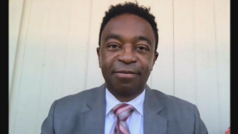 First-time delegate Kevin Suggs appears on “Chicago Tonight” via Zoom on Tuesday, Aug. 25, 2020. (WTTW News)