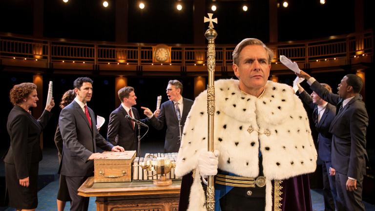 Actor Robert Bathurst (“Downton Abbey”) portrays King Charles in “King Charles III.” (Liz Lauren / Chicago Shakespeare Theater)