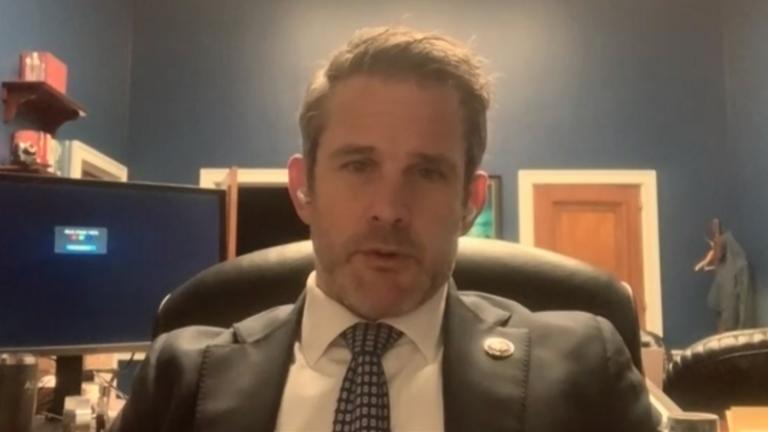 U.S. Rep. Adam Kinzinger appears on “Chicago Tonight” via Zoom on Wednesday, Jan. 6, 2021. (WTTW News)