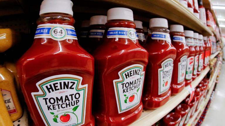This Feb. 21, 2018, file photo shows a display of Heinz Ketchup on display in a market in Pittsburgh. (AP Photo / Gene J. Puskar, File)