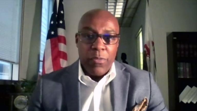 Illinois Attorney General Kwame Raoul appears on “Chicago Tonight” via Zoom on June 24, 2021. (WTTW News)