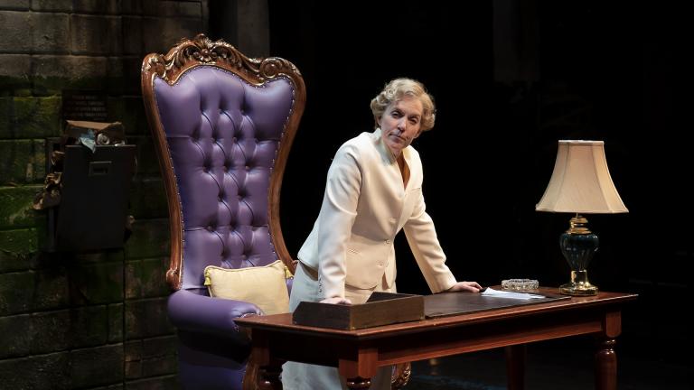 Ensemble Member Christine Mary Dunford performs in “Her Honor Jane Byrne.” (Photo by Liz Lauren)