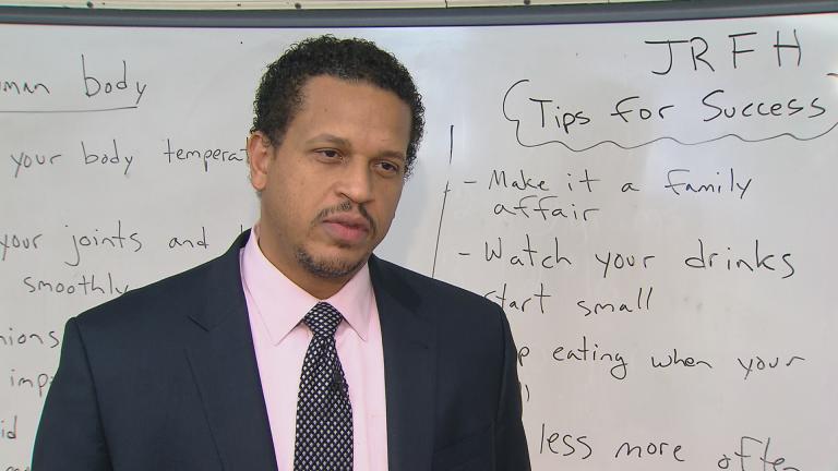 Troy LaRaviere speaks to “Chicago Tonight” in February after learning details of CPS budget cuts. "It's more than teachers losing their jobs. It's students losing a critical service," he said.