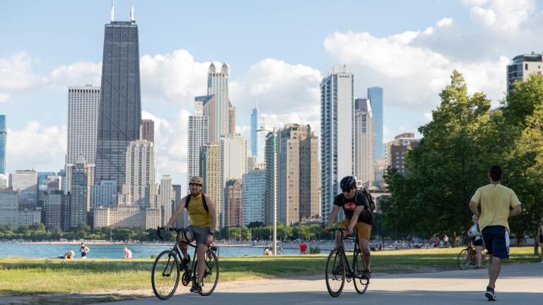 Bikers ride along the lakefront in this file photo. (Michael Izquierdo / WTTW News)
