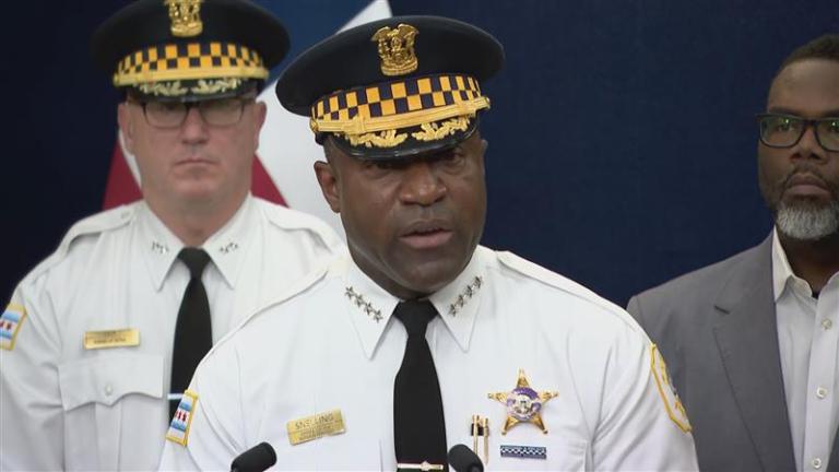 Chicago Police Supt. Larry Snelling addresses the news media on Tuesday, Jan. 28. 2025. (WTTW News)
