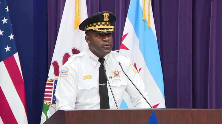 Chicago Police Superintendent Larry Snelling speaks at a news conference on Oct. 6, 2025. (WTTW News)