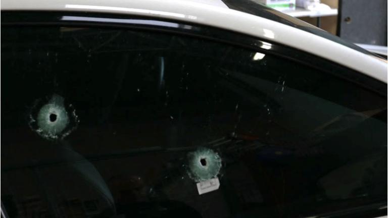 Bullet holes can be seen on the vehicle the agents were driving in on July 7, 2021. (U.S. Attorney's Office)