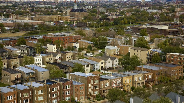 Aerial view in 2011 shows parts of North Lawndale and East Garfield Park (Ian Freimuth / Flickr)