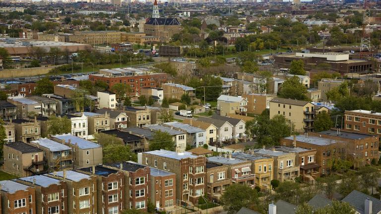 Aerial view in 2011 shows parts of North Lawndale and East Garfield Park (Ian Freimuth / Flickr)