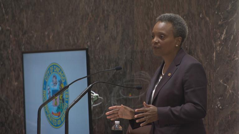Chicago Mayor Lori Lightfoot delivers her first budget address to City Council on Wednesday, Oct. 23, 2019. (WTTW News)