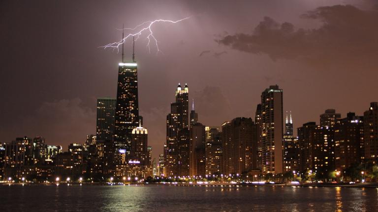 A file photo depicts lightning across the Chicago skyline. (S_UM_A / Pixabay)