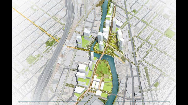 An artist’s rendering of the Lincoln Yards master plan released in January 2019. (Courtesy Sterling Bay)