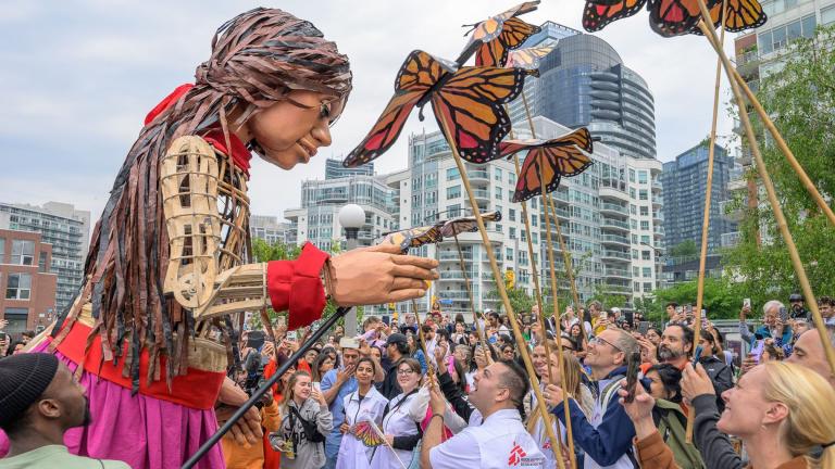 Little Amal in Toronto. (c) Luminato Festival, The Walk Productions. (Taku Kumabe)