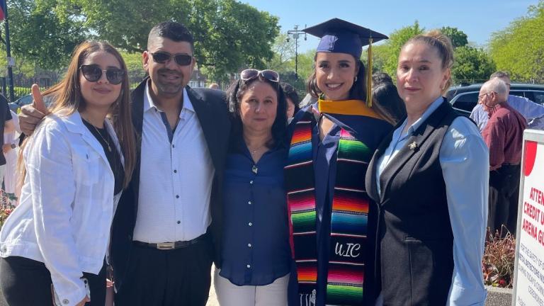 Lupe Jimenez is pictured with her family at her graduation from University of Illinois. (Credit: Lupe Jimenez)