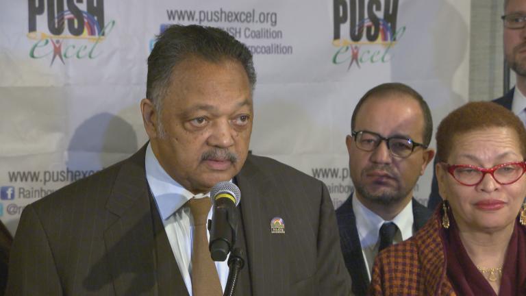 Rev. Jesse Jackson, Sr. speaks Monday.