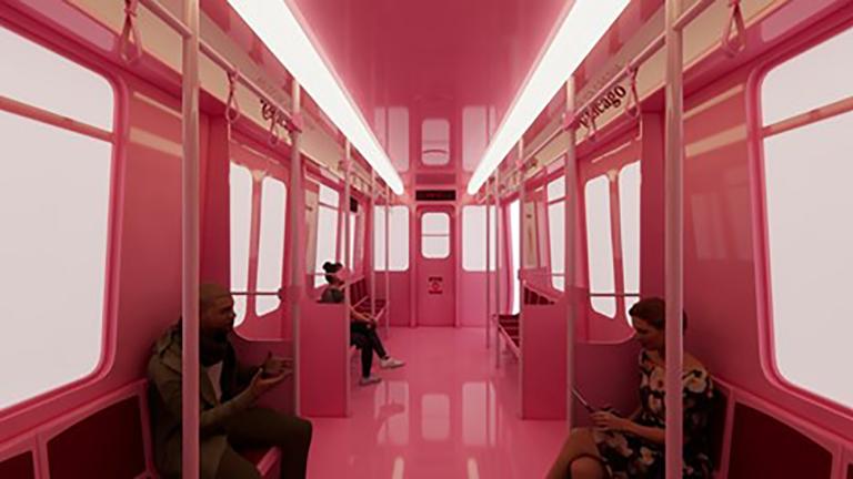 New features and attractions have been designed specifically for Chicago, including the Sprink-L – a “Pink Line” inspired by the “L” (Courtesy Museum of Ice Cream)