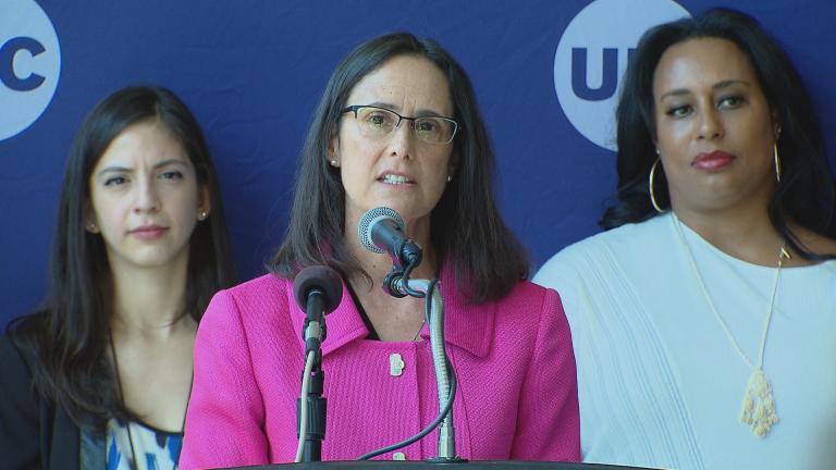 Illinois Attorney General Lisa Madigan speaks about campus sexual assault.