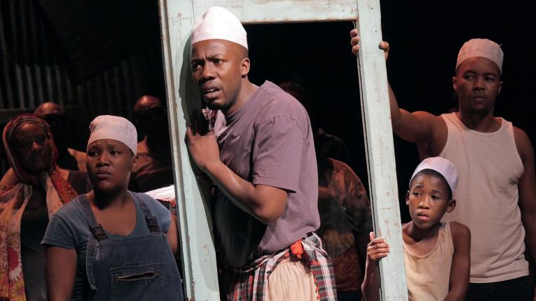 Chicago Shakespeare Theater presents Isango Ensemble’s “A Man of Good Hope,” based on the book by Jonny Steinberg and adapted and directed by Mark Dornford-May, in the Courtyard Theater, Oct. 4–13, 2019. (Photo by Keith Pattinson)