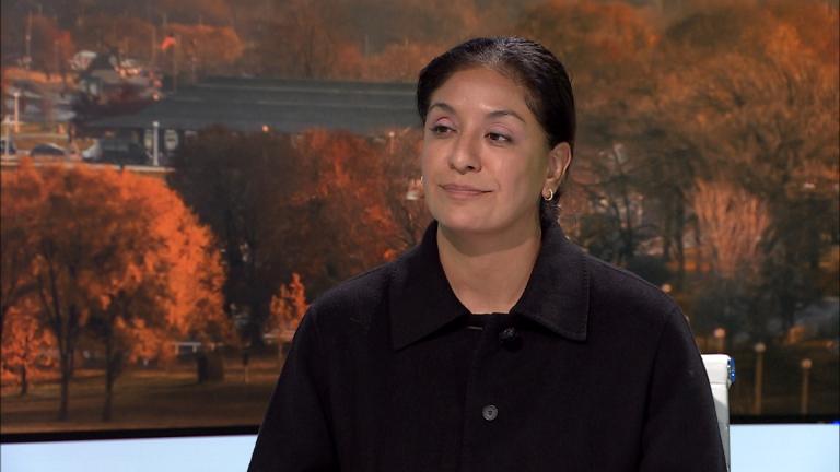 Maria Bocanegra appears on “Chicago Tonight” on Oct. 27, 2026. (WTTW News)